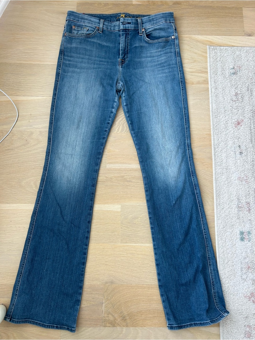 7 For All Mankind Blue Wide Leg Flare Jeans “A Pocket”